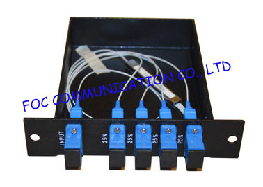 1*4 Fiber PLC Splitter LGX Type Rack Mount With SC / UPC Connector Low Insertion